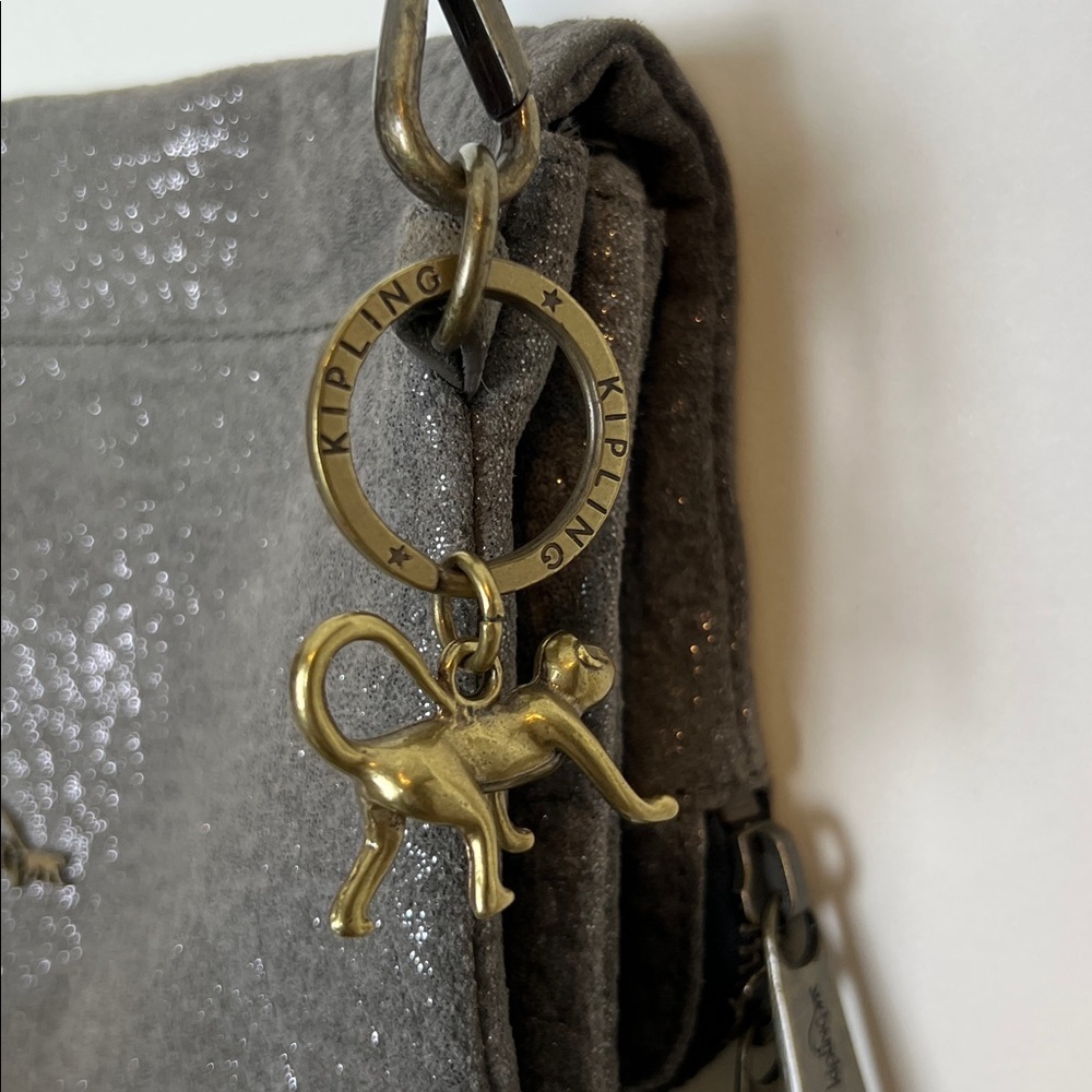 Kipling Crossbody Bag Leather Metallic Gray - Picture 4 of 16